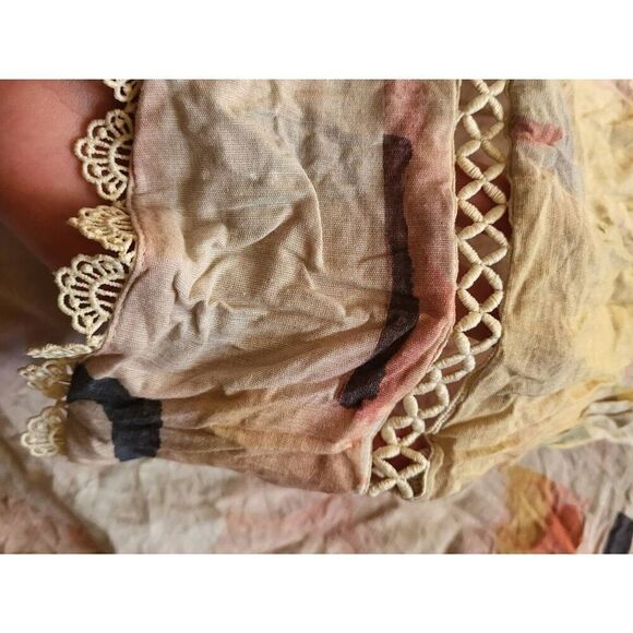 ETHNC Kurta Salwar Set Abstract Art Print Lace Shell Linen Cotton Flowy - Picture 6 of 9